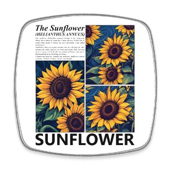Sunflower Blossoms Summer Botany Nature Gift - Square fridge magnet - white - Front