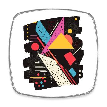 80s - Square fridge magnet - white - Front