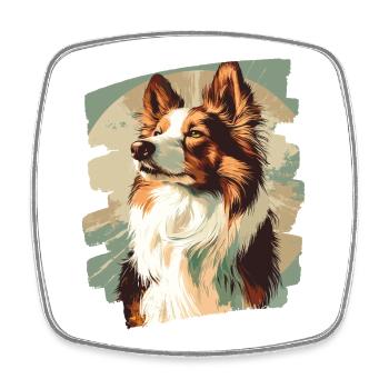 Collie - Viereckiger Kühlschrankmagnet - Weiß - Vorne