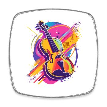 Violin Cartoon - Square fridge magnet - white - Front