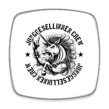 Junggesellinnen Crew Einhorn Jga - Viereckiger Kühlschrankmagnet - Weiß - Vorne