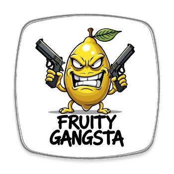 Fruity Gangsta – Lustige Zitronen Gangster - Viereckiger Kühlschrankmagnet - Weiß - Vorne