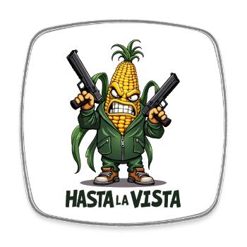 Gangster Maïs Hasta La Vista – Maïs en épi Gangster - Magnet carré - blanc - Devant