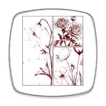 Campanula Chrysanthemum Floral Botanical Gift - Square fridge magnet - white - Front