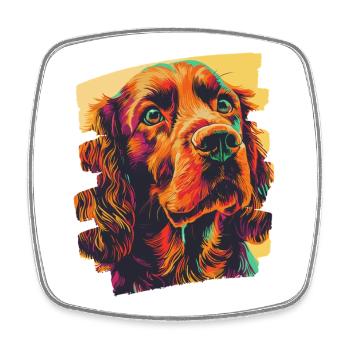 Cocker Spaniel - Magnet carré - blanc - Devant