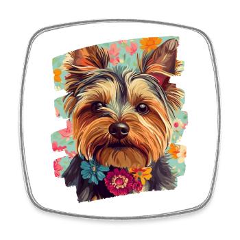 Yorkshire Terrier - Square fridge magnet - white - Front