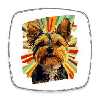 Yorkshire Terrier - Magnet carré - blanc - Devant