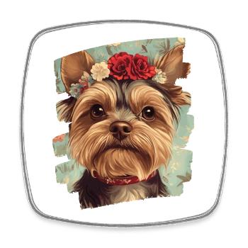 Yorkshire Terrier - Square fridge magnet - white - Front