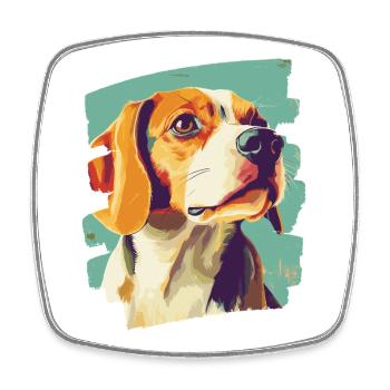 Beagle - Magnet carré - blanc - Devant