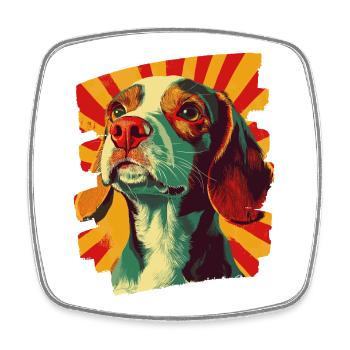 Beagle - Magnet carré - blanc - Devant