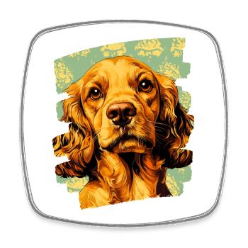Cocker Spaniel - Magnet carré - blanc - Devant