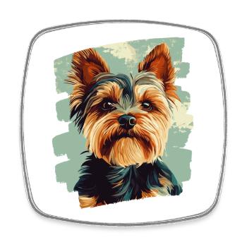 Yorkshire Terrier - Viereckiger Kühlschrankmagnet - Weiß - Vorne