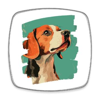Beagle - Viereckiger Kühlschrankmagnet - Weiß - Vorne