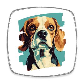 Beagle - Magnet carré - blanc - Devant