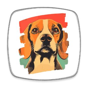 Beagle - Viereckiger Kühlschrankmagnet - Weiß - Vorne