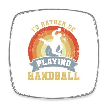 Handball Saying Retro Look - Square fridge magnet - white - Front
