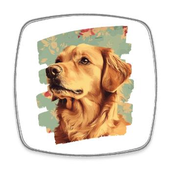Golden Retriever - Viereckiger Kühlschrankmagnet - Weiß - Vorne