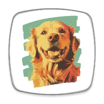 Golden Retriever - Viereckiger Kühlschrankmagnet - Weiß - Vorne