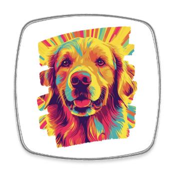 Golden Retriever - Viereckiger Kühlschrankmagnet - Weiß - Vorne