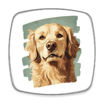 Golden Retriever - Viereckiger Kühlschrankmagnet - Weiß - Vorne