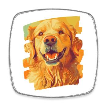 Golden Retriever - Viereckiger Kühlschrankmagnet - Weiß - Vorne