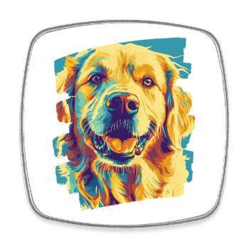 Golden Retriever - Viereckiger Kühlschrankmagnet - Weiß - Vorne