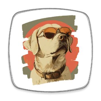 Labrador - Magnet carré - blanc - Devant