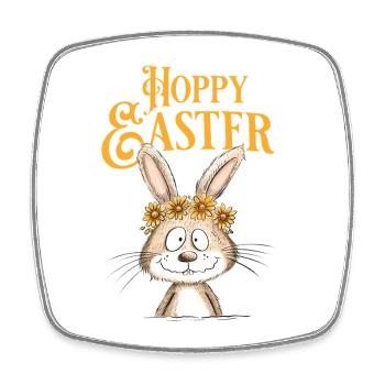 Happy Easter Easter Bunny - Square fridge magnet - white - Front