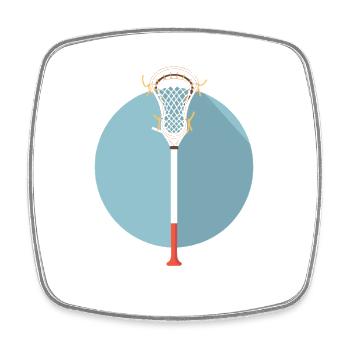 Lacrosse Stick Graphic - Square fridge magnet - white - Front