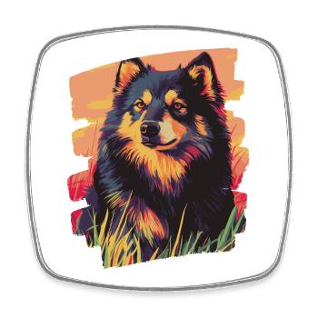 Finnish Lapphund - Square fridge magnet - white - Front