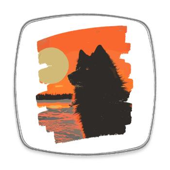 Finnish Lapphund - Square fridge magnet - white - Front