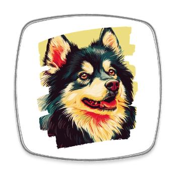 Finnish Lapphund - Square fridge magnet - white - Front