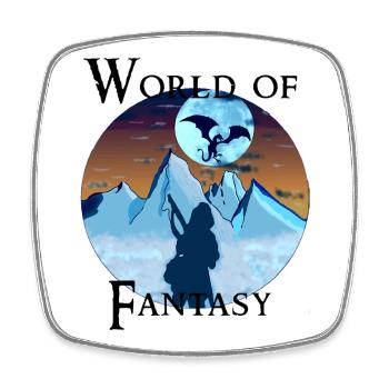 Guerrier dragon - world of fantasy - Magnet carré - blanc - Devant