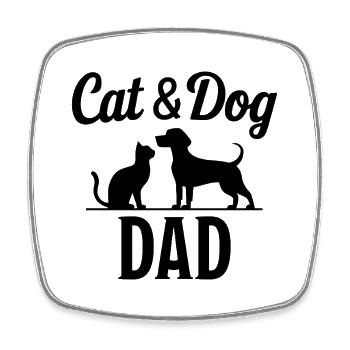 Cat and Dog Saying Funny Pet Gift - Square fridge magnet - white - Front