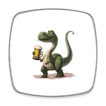 Dinosaurier brontosaurus Bier - Viereckiger Kühlschrankmagnet - Weiß - Vorne