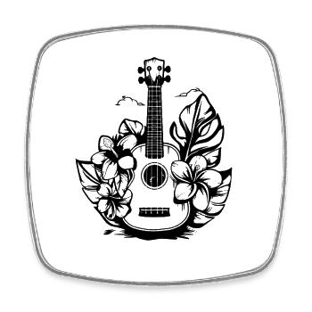 Cartoon Ukulele - Viereckiger Kühlschrankmagnet - Weiß - Vorne