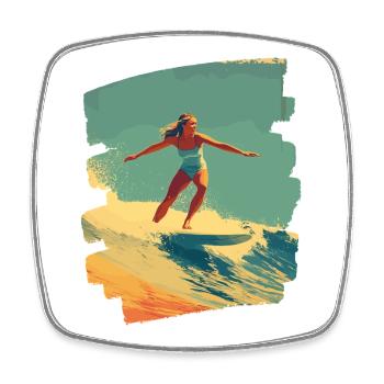 Surfer - Viereckiger Kühlschrankmagnet - Weiß - Vorne
