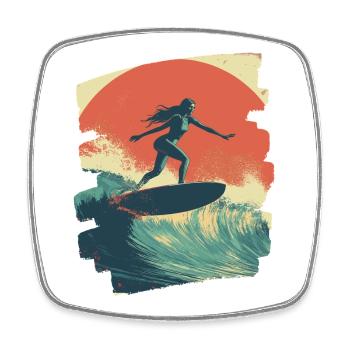 Surfer - Viereckiger Kühlschrankmagnet - Weiß - Vorne