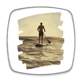 Stand-up paddle SUP - Square fridge magnet - white - Front