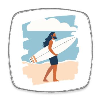 Surfer - Viereckiger Kühlschrankmagnet - Weiß - Vorne