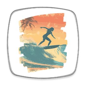 Surfer - Viereckiger Kühlschrankmagnet - Weiß - Vorne