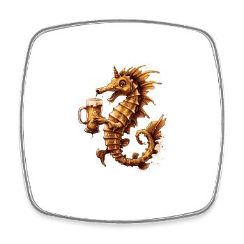 Seahorse Beer Funny - Square fridge magnet - white - Front