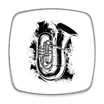 Tuba Graffiti - Square fridge magnet - white - Front