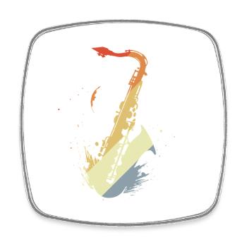 Saxophone Vintage Look - Square fridge magnet - white - Front