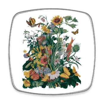 Wildflower Meadow - Lebendige botanische Naturkunst - Viereckiger Kühlschrankmagnet - Weiß - Vorne