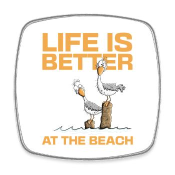 Seagulls Vacation Life Is Better At The Beach Beach - Square fridge magnet - white - Front