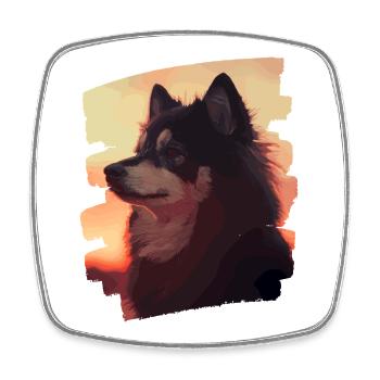 Finnish Lapphund - Square fridge magnet - white - Front