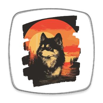 Finnish Lapphund - Square fridge magnet - white - Front