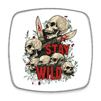 Stay Wild Frei - Viereckiger Kühlschrankmagnet - Weiß - Vorne
