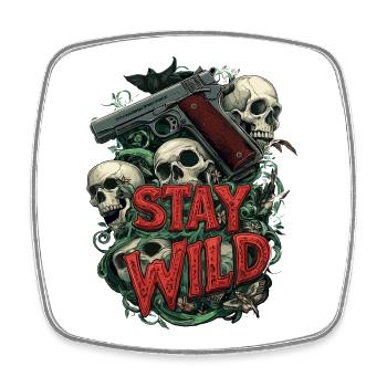 Stay Wild 1911 Handgun Sportshooter - Viereckiger Kühlschrankmagnet - Weiß - Vorne